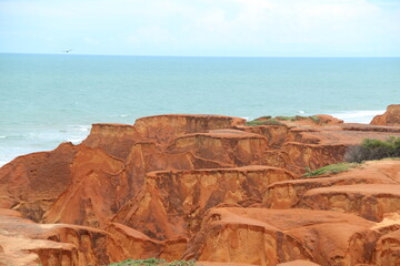 foto sem pessoas de falésias em Beberibe, Ceará
