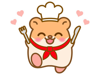 ハムスターコックさんのイラスト＿ベクター