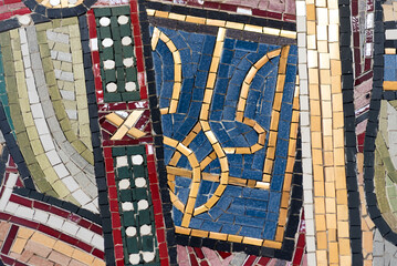 mosaic trident state emblem of Ukraine