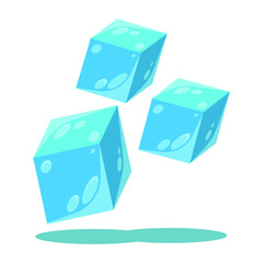Ice Cubes on White Background. Vector Illustration