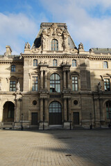 Fototapeta na wymiar The Louvre palace facade, Paris, France