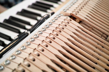 disassembled grand piano