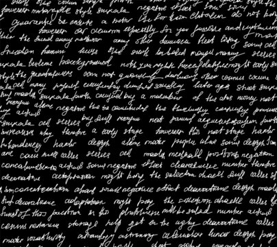 Abstract vector seamless pattern with handwritten unreadable letters, "chalk writings on blackboard" effect