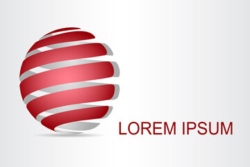 Abstract technology logo stylized spherical surface with abstract shapes. This logo is suitable for global company, world technologies, media and publicity agencies