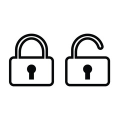 Lock Icon in trendy flat style isolated on white background. Security symbol for your web site design, logo, app, UI. Vector illustration, EPS10.