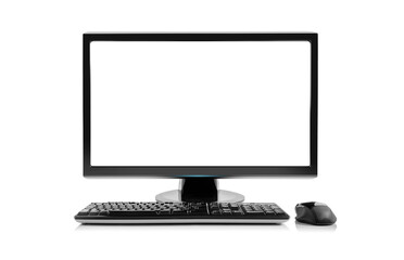 Computer and mouse isolated on white background