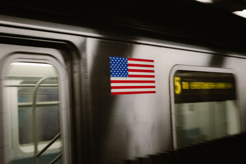 Metro wagon with American flag