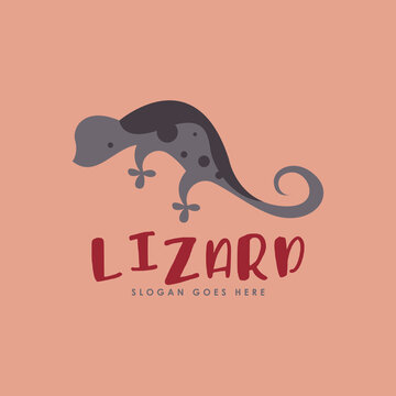 Lizard Silhouette Logo Design Concept Vector. Animal Silhouette Logo Design Template