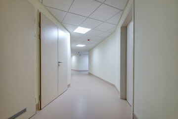 white empty corridor for room in interior of modern apartments, office or clinic