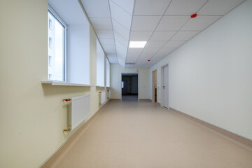 white empty corridor for room in interior of modern apartments, office or clinic