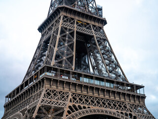 Close up of the Eiffel Tower in Paris, France