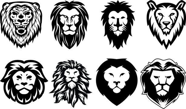 Lion Face Silhouettes Lion Face SVG EPS PNG