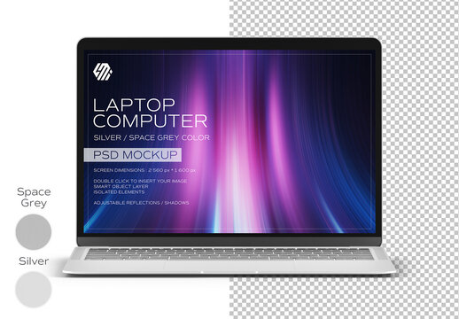 Laptop Computer Mockup Isolated on White