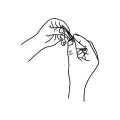 Vector illustration of hands rolling a joint. Rolling marijuana joint with two hands and paper.