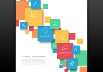 Diagonal Squares Pastel Color Infographic Layout