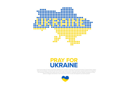 Support Ukraine Conceptual Illustration Layout Made from Dotted Ukraine Map