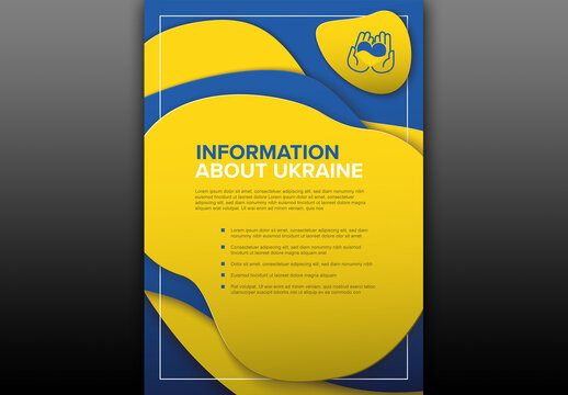 Ukraine Information Vertical Flyer Poster Leaflet Layout