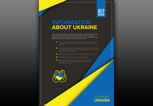 Ukraine Information Dark Vertical Flyer Poster Leaflet Layout