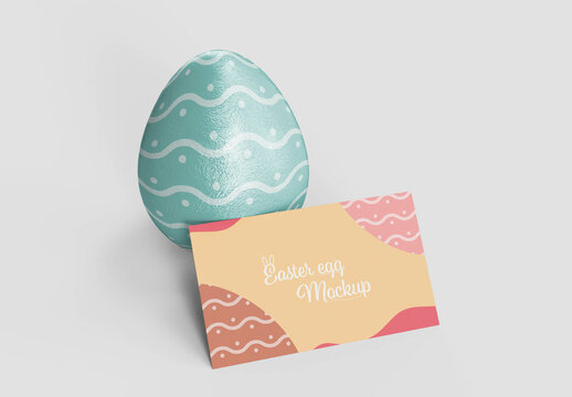 Easter Egg with Card Mockup