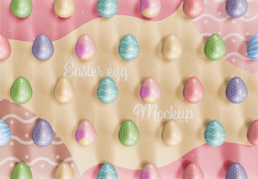 Set of Easter Eggs Mockup