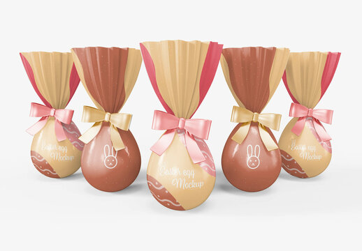 Five Easter Eggs Packaging Mockup