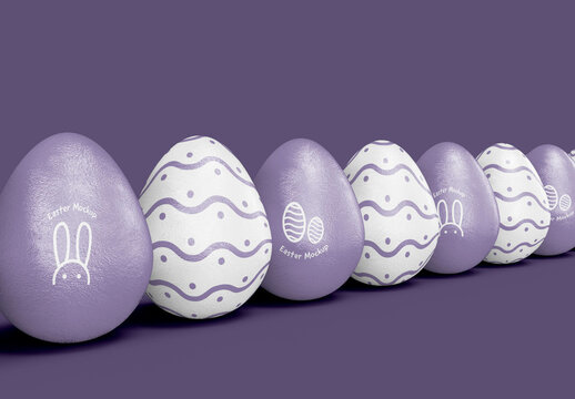 Set of Chocolate Easter Eggs Mockup