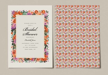 Floral Bridal Shower Card Invitation
