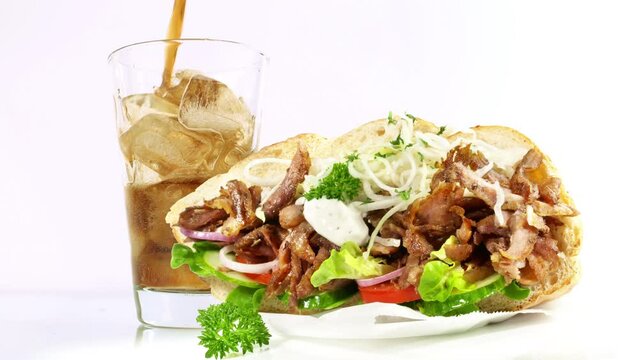 D&ouml;ner Kebab mit Cola - Freigestellt