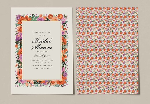 Floral Bridal Shower Card Invitation