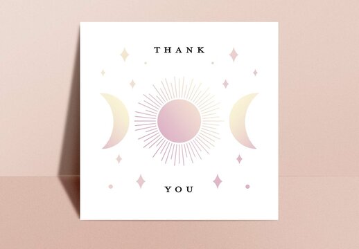 Cosmic Moon Thank You Card