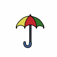Umbrella icon logo sign Rainbow symbol Hand drawn sketch Modern colorful doodle game design Cartoon children's style Fashion print clothes apparel greeting invitation card cover flyer poster banner ad