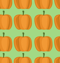 illustration of pumpkin seamless patern for printing on tablecloth, gift paper, for printing on clothes, utensils, textiles, home goods.
