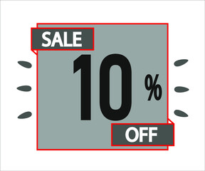 10% off purchase. Gray sticker with offer message.