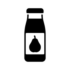 Bottle of pear juice vector glyph icon