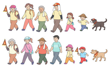 A group of people are going to a religious event