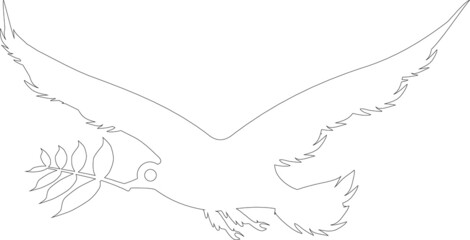 Fototapeta premium line drawing of the birds of peace ,elegant for identity,peace logo,anti war symbol.modern one line vector drawn illustration graphic design 