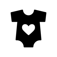 Baby bodysuit vector glyph icon. Baby Romper