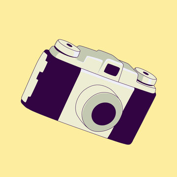 classic vector camera perfect for posters, merchandise, and prints