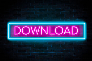 Obraz premium Download neon banner, light signboard.