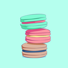 Vector macarons are great for poster accessories, t-shirt designs or prints