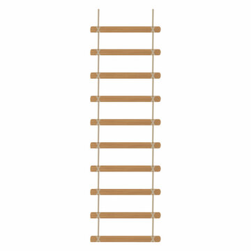 Rope ladder isolated on a white background. Color Vector illustration.