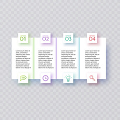 Business Infographic template. Design with numbers 4 options or steps, template design of vector format