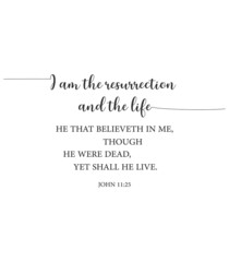 Easter bible verse, I am the resurrection and the life, John 11:25, Easter banner, Christian card, Easter wall decor, Home decor, religious text, vector illustration	