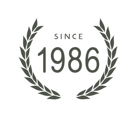 Since 1986 emblem symbol