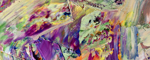 Color texture. Hand drawn oil painting on canvas. Abstract art background. Modern, contemporary art. Colorful canvas. Wall decor background	
