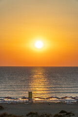 Amazing sunrise over the sand dunes