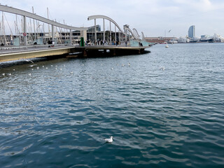 Rambla de mar port in Barcelona