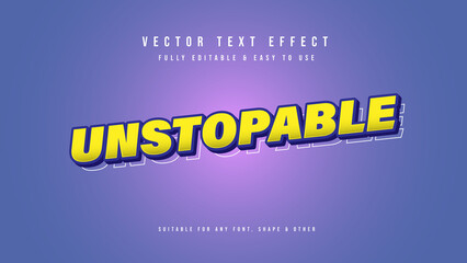 Cartoon 3D style editable vector text effect