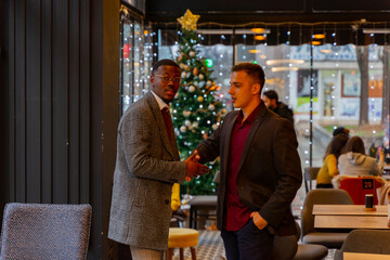 Meeting for the first time in the cafe