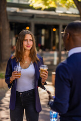 Listening to her co worker